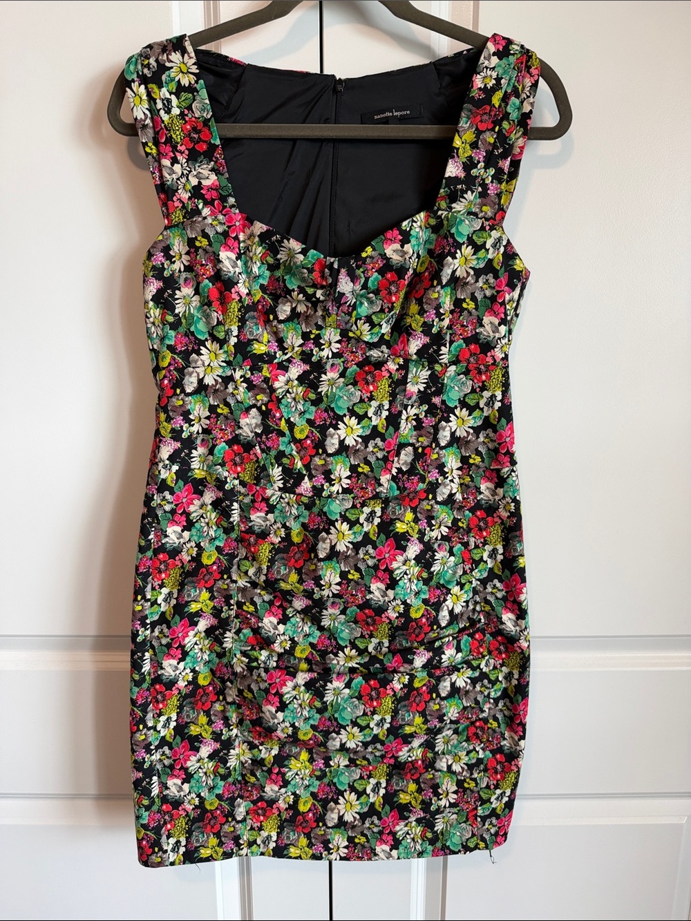 Nanette Lepore Black Floral Mini Dress